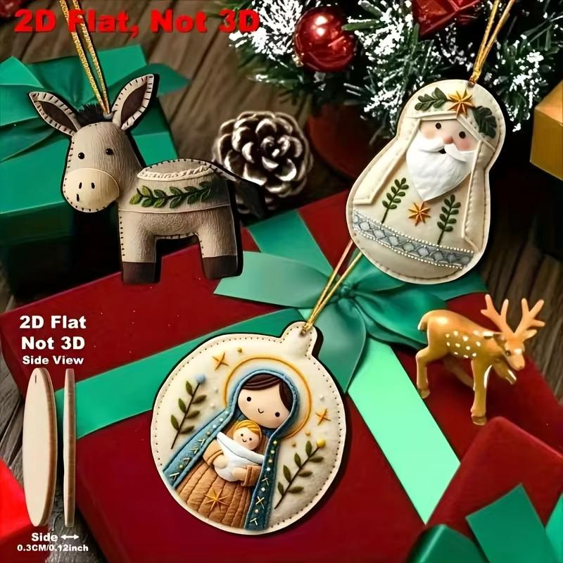 6/12/24/36 шт. Декор для рождественской елки Винтажная 2D Рождественская девочка-ангел Деревянная подвеска Для дома Рождественское настенное украшение