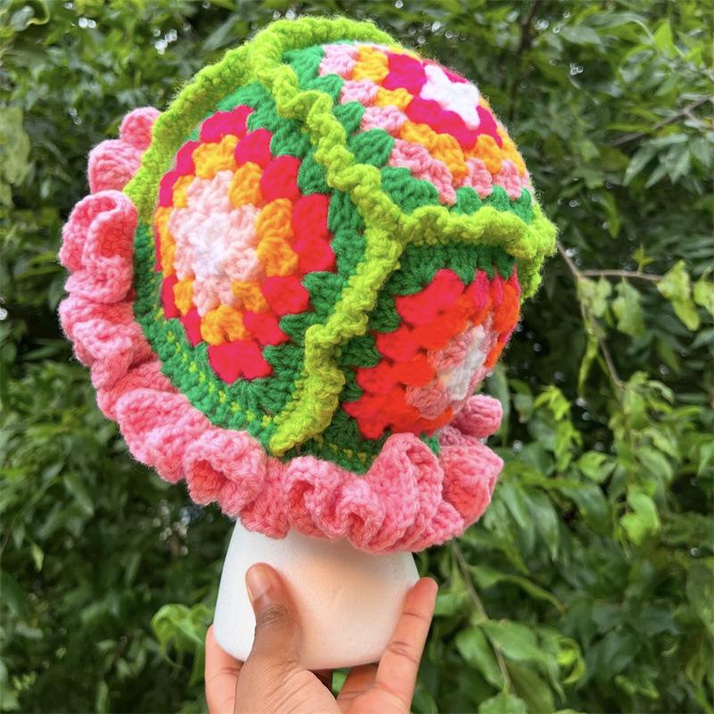 Новая шапка-медуза ручной работы с цветными блоками, модная и персонализированная шапка для взрослых