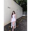 Summer Slim Spice Temperament Pure Desire Wind Irregular Mesh Suspender Skirt Front Short Rear Long Dress Women's High Sense