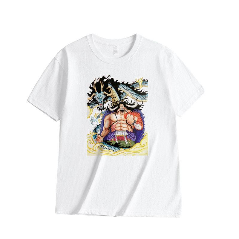 Anime Style One Piece Road Feisuolonuo Pure Cotton Printed Fashionable Unisexs and Womens Clothing New Loose Casual Tshirt