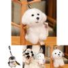 Irresistible Flower Dress Plush Panda Keychain Black White 12cm Perfect For Collectors