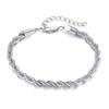 Twist Rope Chain Bracele Bangle for Women Stainless Steel 5mm 316L Stainless Steel Homme 15cm 19cm