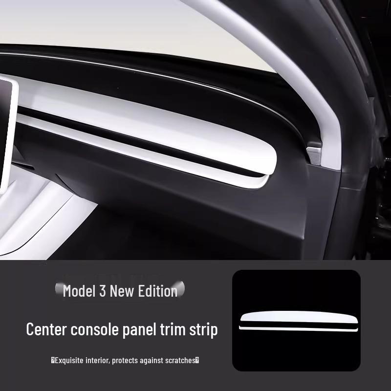 Наклейка на приборную панель центральной консоли Tesla Model Y/YL/3 - Белая внутренняя отделка
