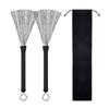 1Pair Drum Stick Brush Retractable Steel Wire Brush Comfortable Handle Drum Wire Brushes Gift for Beginner Practicing