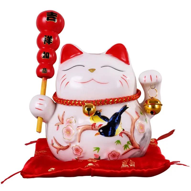 5-дюймовая керамическая копилка в виде кота Чжаоцай, магазин открылся, креативные подарки, дом, гостиная, японская керамическая безделушка с богатым котом
