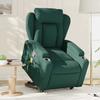 VidaXL Recliner Massage Chair Dark Green Fabric 3204500