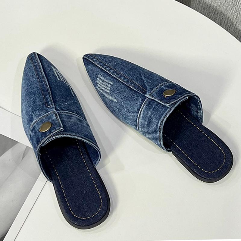 Мода Леопард Женские Тапочки Балетки Острый Носок Мюли Обувь Слингбэк Модные Сандалии Женские 2025 Новые Ковбойские Дизайнерские Женские Туфли