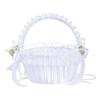 Elegant Large Wedding Flower Girl Basket with Lace Decorated