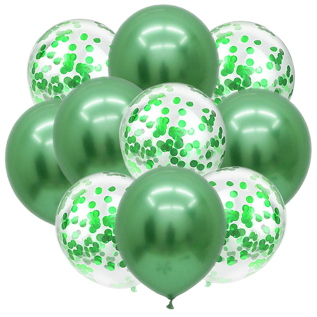 10PCS Gold Silver Metal Latex Confetti Balloons Baby Shower Wedding New Year Birthday Party Decorations Matte