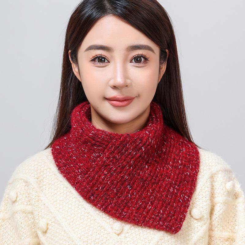 1 шт. модный кашемировый вязаный треугольный шарф с поддельным воротником зимний теплый мягкий ветрозащитный однотонный