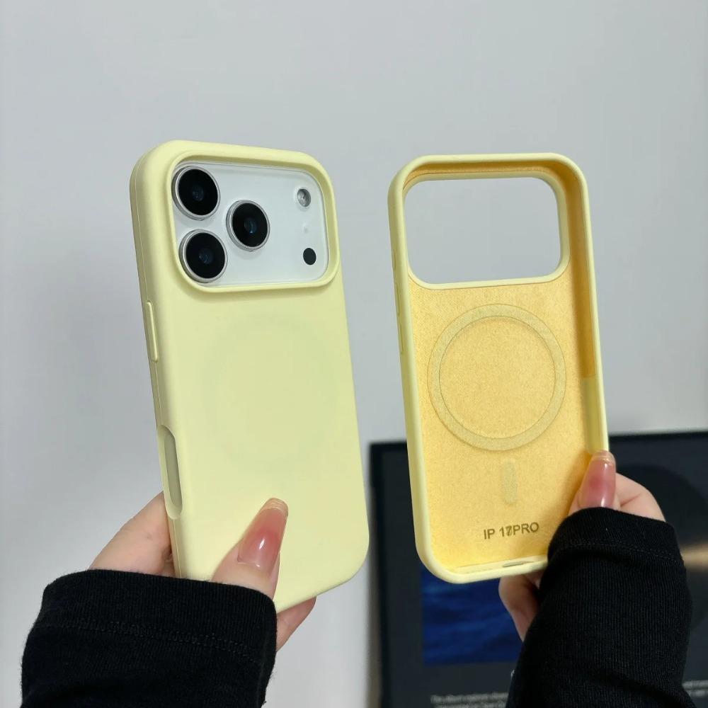 Официальный однотонный чехол для телефона из жидкого силикона Magsafe для IPhone 17 Pro Max 16 15 14 13 12 11 Магнитная беспроводная зарядка Крышка