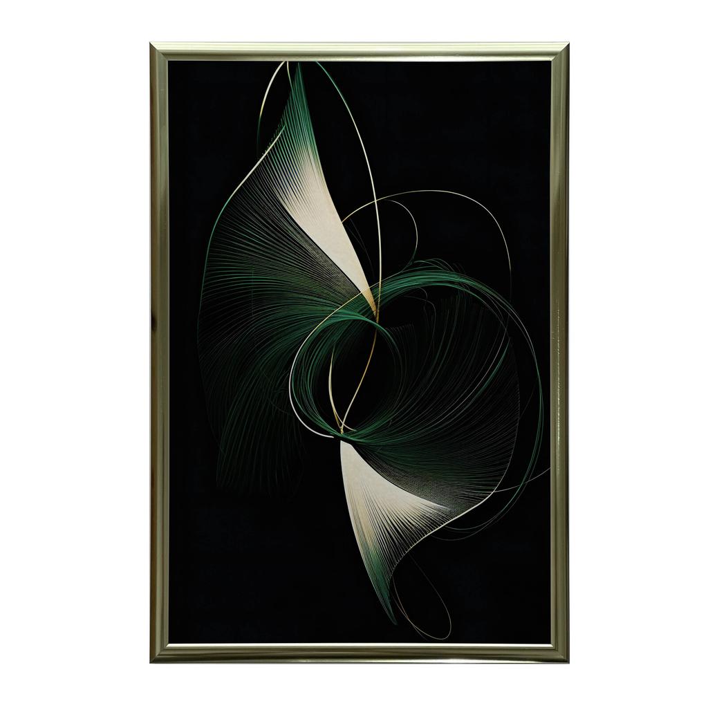 Ciemna Elegancja Krzywizn Ciemna Elegancja Krzywizn, 30X40 Cm, Rama Drewniana Ciemny Brąz, Papier Matowy 230 Gsm