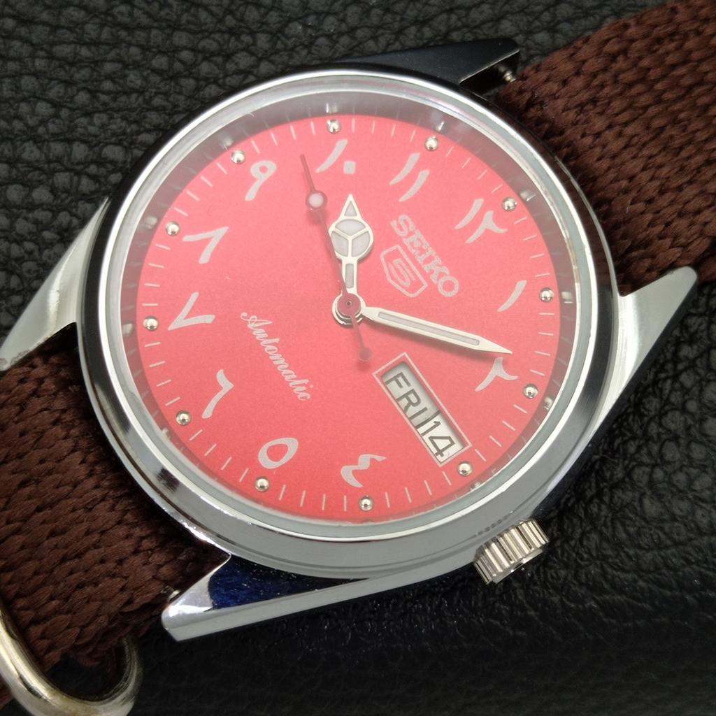 JAPAN VINTAGE REFURBISHED SEIKO 5 AUTOMATIC 6309A MENS RED DIAL WATCH a441267-4 Sk-a441267