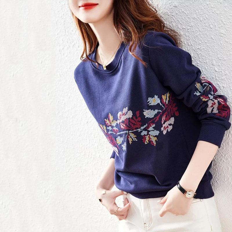 Вышитая куртка-толстовка с капюшоном для женщин, стильная и качественная корейская осенняя верхняя одежда