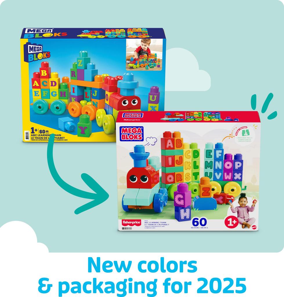 Mega Bloks ABC обучающий набор для строительства поезда