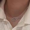 With Diamonds Pendant Necklace Zirconia Metal Sweater Chain Tennis Racket Necklace  Jewelry Gifts