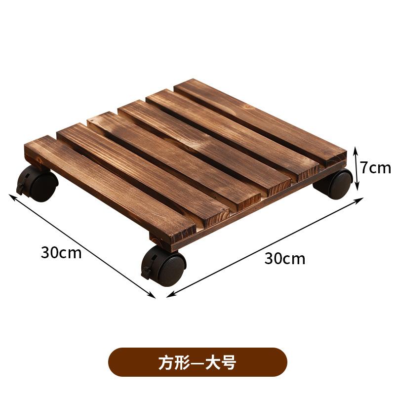 Подставка на колесиках для горшков из массива дерева, поднос для растений, полка, подставка для бонсай, круглая, деревянная подставка для цветочных горшков