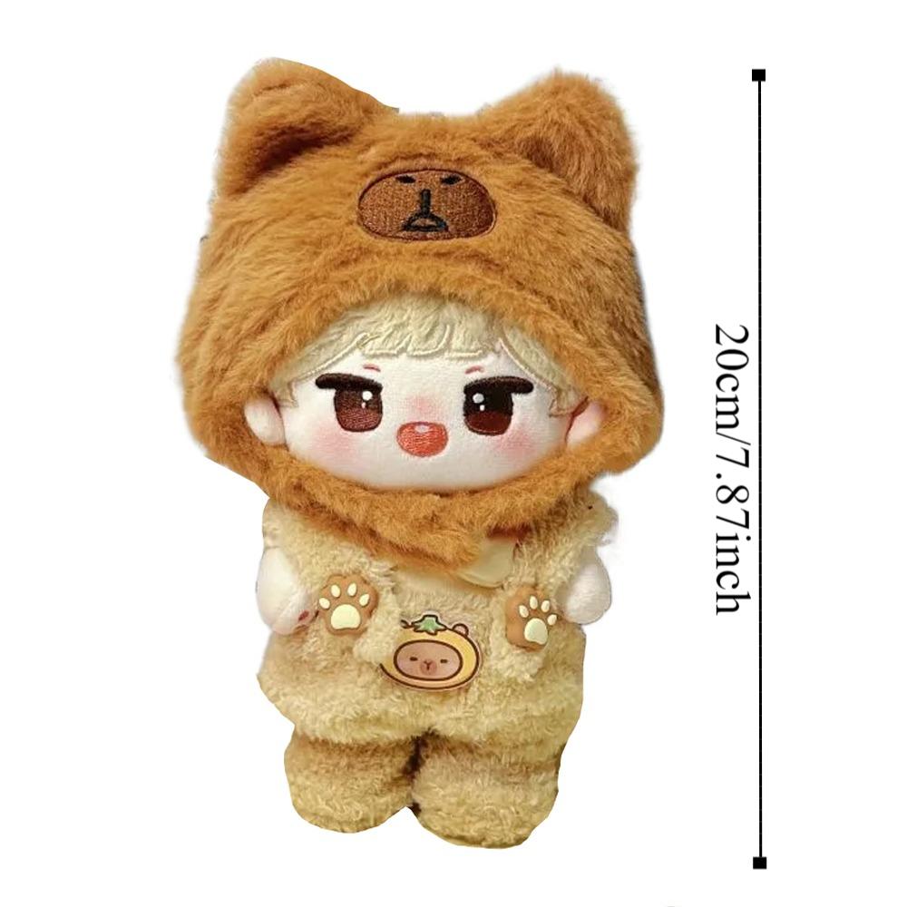1 set Capybara Hat 20cm Cotton Doll Clothes Strap Pants Plush Doll Clothes  20cm Cotton Doll