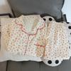 Женская пижама осень-весна с длинным рукавом, мягкий комплект для сна с вишневым цветочным рисунком, пижама для женщин, домашний комплект для сна, кардиган