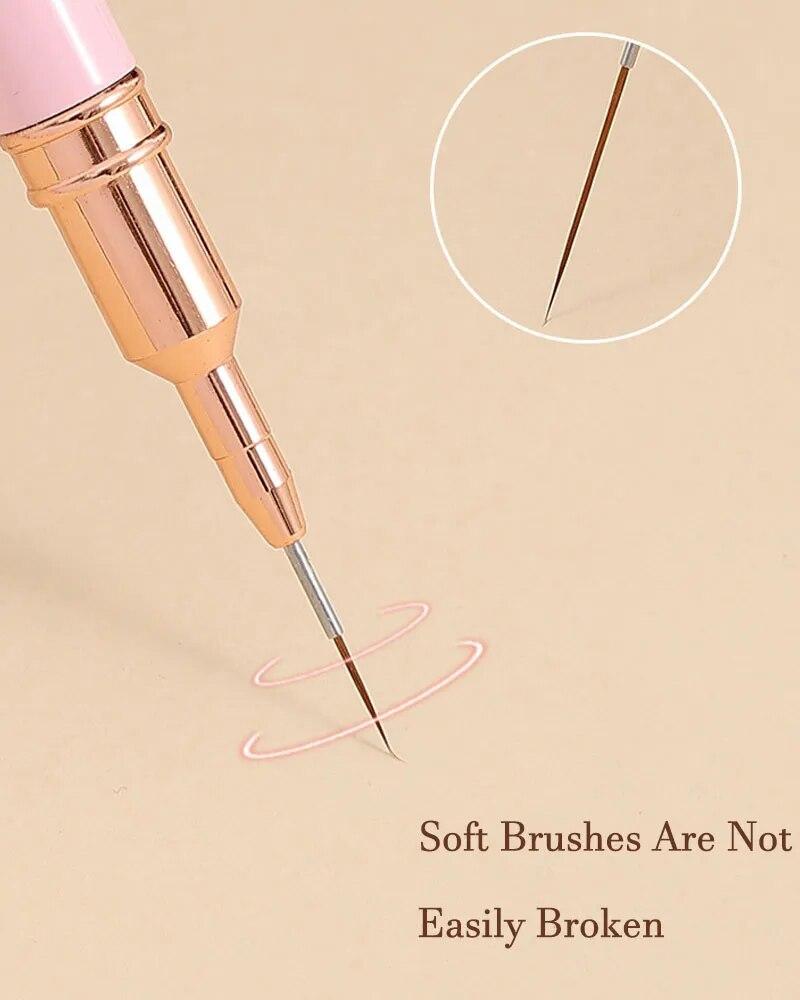 7/9/11/15/25MM Nail Liner Brush Set Handle Nail Art Pen Brush Drawing Lines Stripe Painting Flower Pen Nail Art Manicure Tools