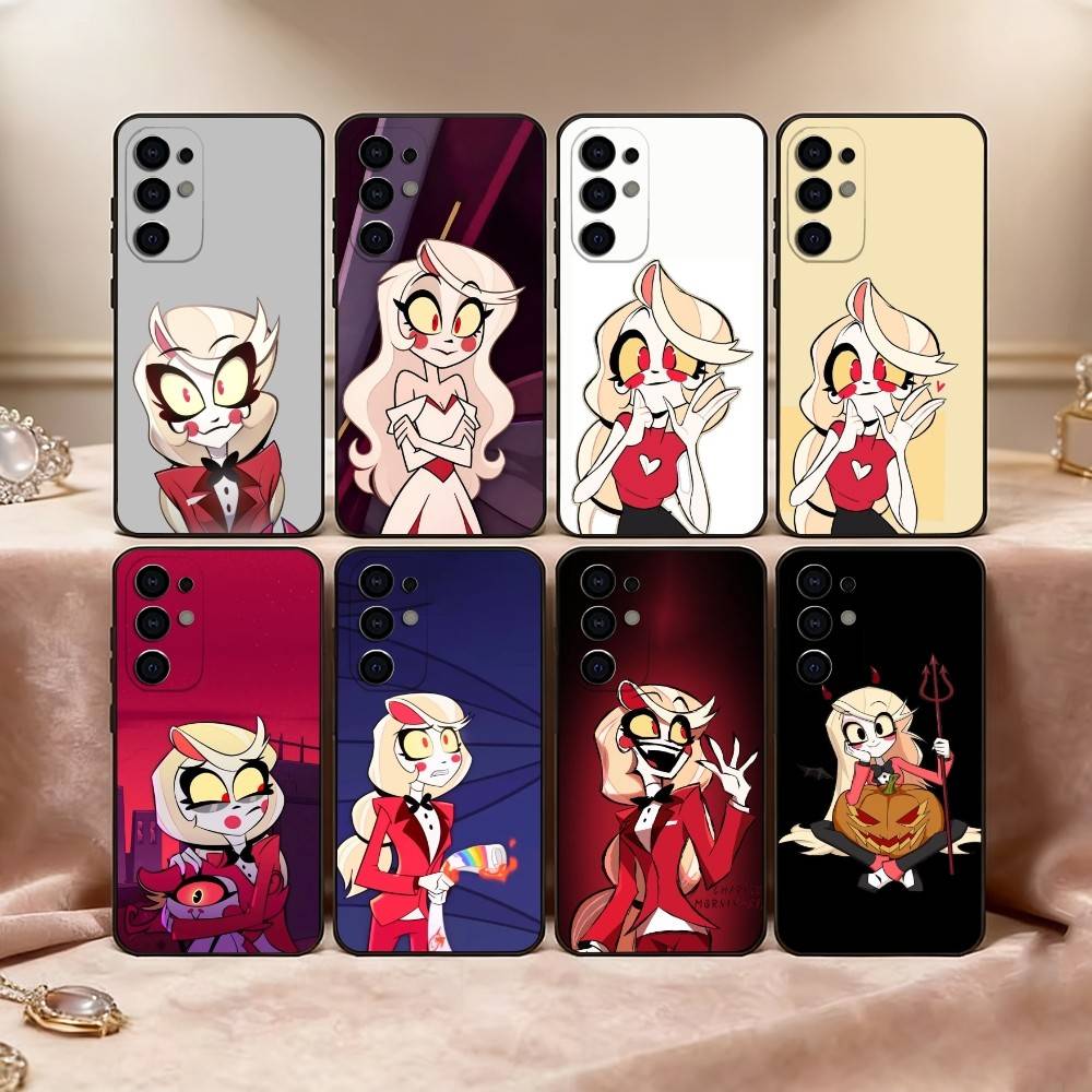 H-Hazbin C-Charlie Phone Case Black Silicone Soft For Samsung S25,S24,S21,S22,S23,S30,Ultra,S20,Plus,Fe,Lite