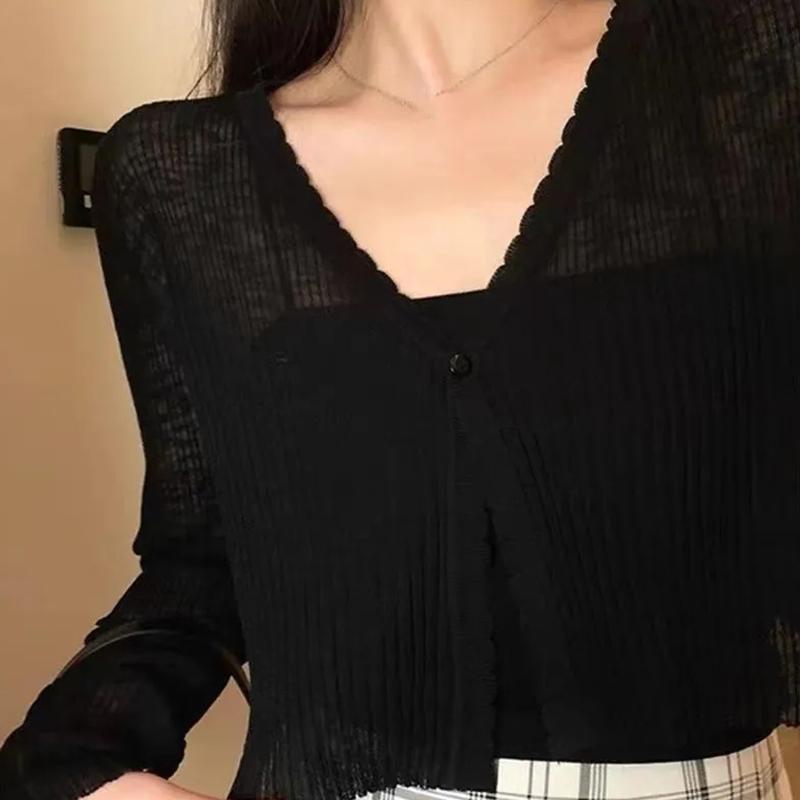 Shrugs Women Candy Color Sweet All-match Cape Elegant Long Sleeve Bolero Sun Shading Cardigan Cropped Shawls Chic Outwear