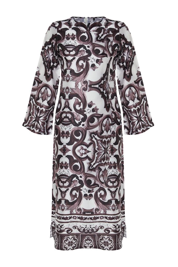 Женская мода новое вечернее платье в хиджабе синее атласное вечернее платье с этническим рисунком