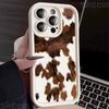 Винтажный чехол для телефона с рисунком под коричневую коровью кожу для iPhone 16 Pro Max 15 14 13 12 11 16E 7 8 Plus X XS XR Матовый ударопрочный мягкий чехол