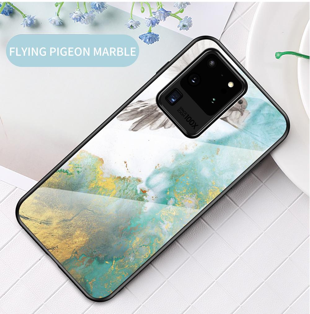 Чехол для Samsung Galaxy Note 8 9 10 20 S8 S9 S20 Plus Lite S20 Ultra S10 Plus Lite S10e, чехол из мраморного закаленного стекла, задняя крышка