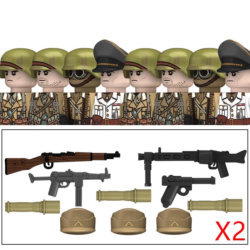 Нетоксичные Военные Вторая Мировая Война Немецкий Флот Бронетанковые Войска Строительные Блоки США 101-я Великобритания Советский Союз Солдаты Пехота Оружие Кубики Игрушки Дети