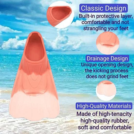 1 пара ласт для плавания Удобные Нескользящие Эргономичные Профессиональные Вспомогательные Тренировочные Силиконовые Короткие для плавания