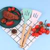 Convenient Food Grade Baking Hollow Design Steak Frying Silicone Spatula Spoon Home Supplies Frying Spatula