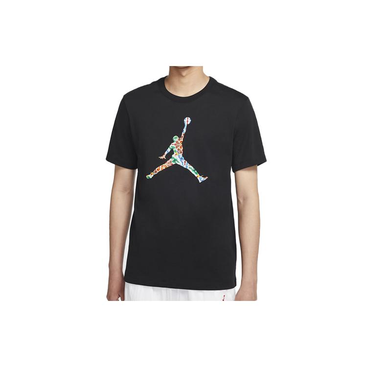 Jordan T Shirts Men's Black Crew Neck Moderate Straight Fit DB3700-010
