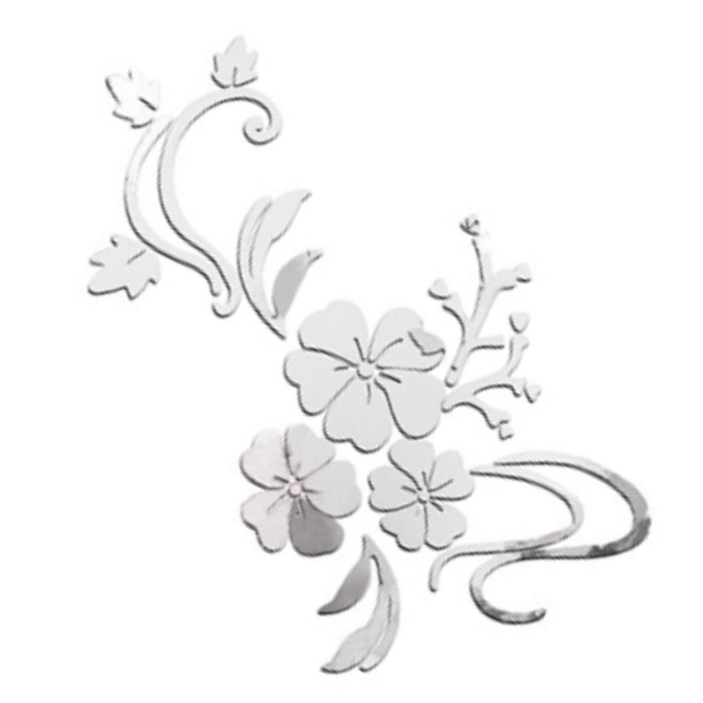 Acrylic Mirror Wall Sticker Removable 3D Wall Decal for Living Room Bedroom Bathroom Studio