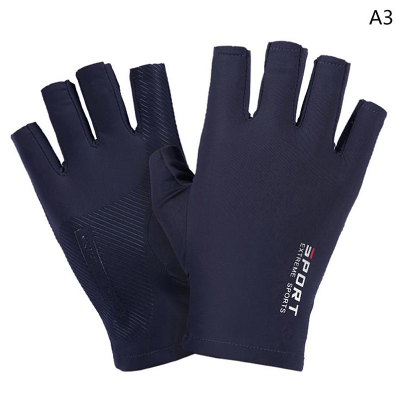 1 Pair Breathable Ice Silk Non-Slip Anti-Uv Outdoor Sports Rider Gloves