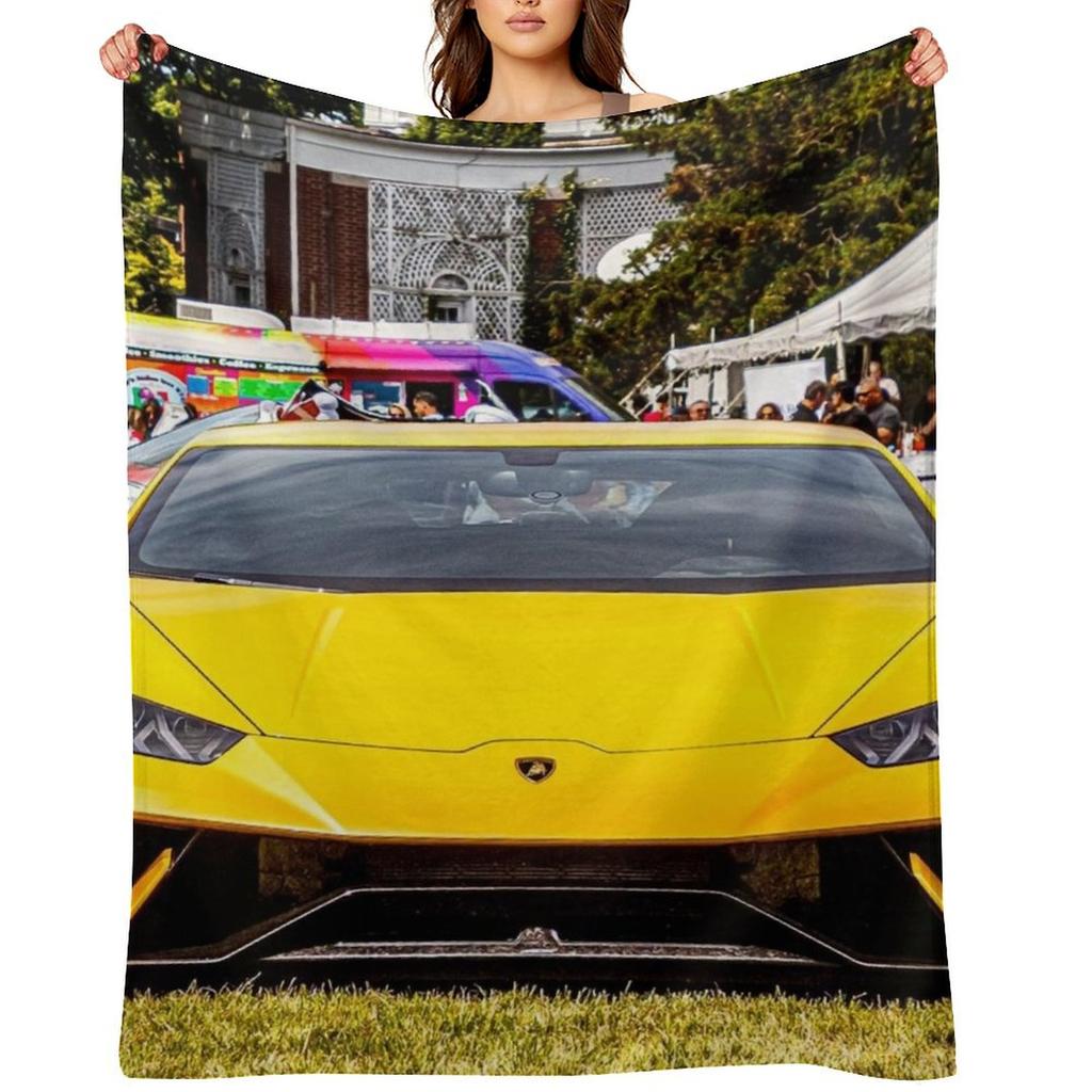 Yellow Huracan Throw Blanket Beach Soft Big Furrys Softest Blankets