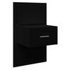 VidaXL Table de chevet murale avec lumières LED noir, armoire, armoire d'appoint, armoire de chevet, table de chevet, meuble 848159