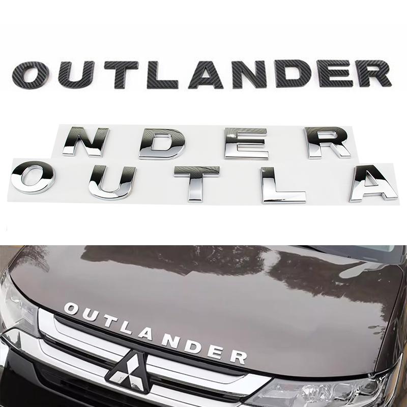 Car Head Hood Letters Logo Words Decals Sticker For Mitsubishi OUTLANDER 2023 2024 2025 2026 Emblem Badge Styling Accessories MZ8