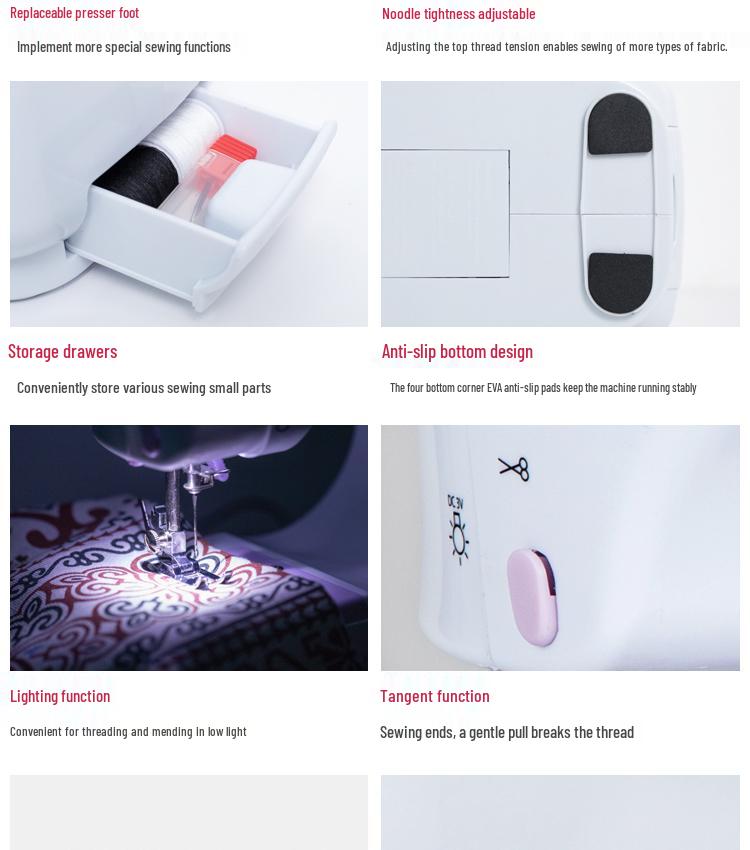 505A Mini Multifunctional Desktop Overlock Electric Sewing Machine for Home Use