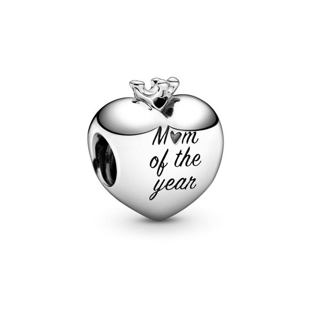 Аксессуары ко Дню матери, стерлингового серебра 925 пробы, бусины, подвески в форме сердца для мамы, подходят оригинальные браслеты, женские ювелирные изделия, подарок