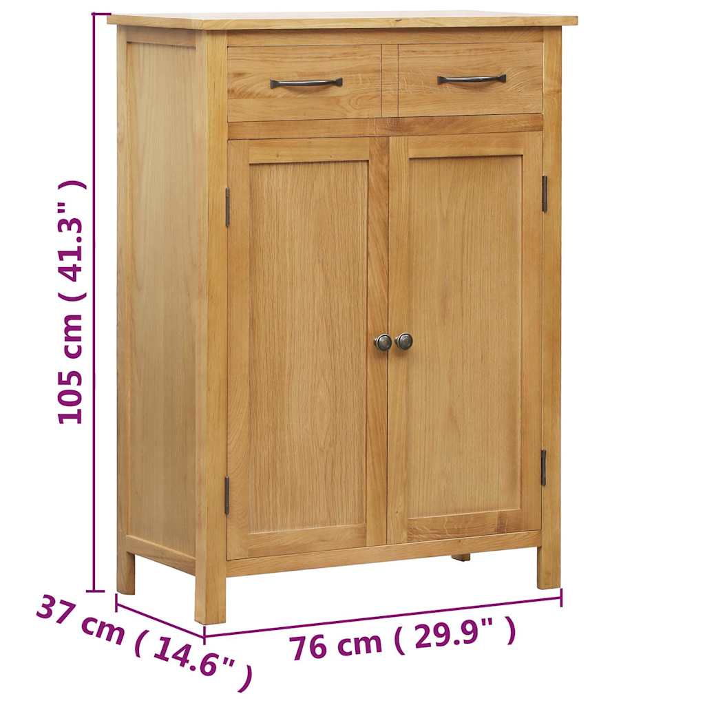 Shoe Cabinet 76 x 37 x 105 cm Solid Oak