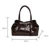 New Oil PU Leather Handbag Multifunctional Casual Tote Bag Large Capacity Underarm Bag Women