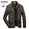 Mens Leather Jackets Winter Vintage Motorcycle Overcoat Stand Pockets Coats Outerwear High Quality 