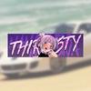 Розовая наклейка с двойным пучком в стиле аниме THIRSTY 1 шт., 2D плоская водостойкая виниловая наклейка для автомобиля, скейтборда, багажа