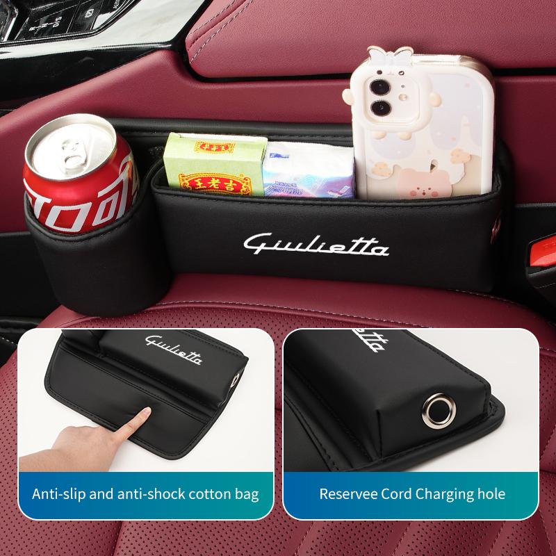 Car Seat Gap Storage Box Car Central Console Side Organizer Boxs For Alfa Romeo 159 Giulietta 156 147 Giulia Mito GT Stelvio
