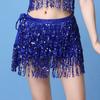 Belly Dance Sequin Tassel Skirt Sparkling Glitter Rave Fringe Mid-rise Skirt Solid Color Dance Parties Performances Skirt