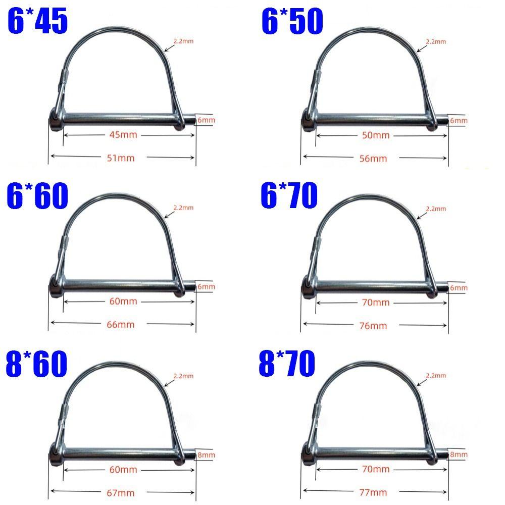 2Pcs Galvanized Locking Pins With Spring Lock Ring Split Buckle Pin Durable Tubular Folding Pin
