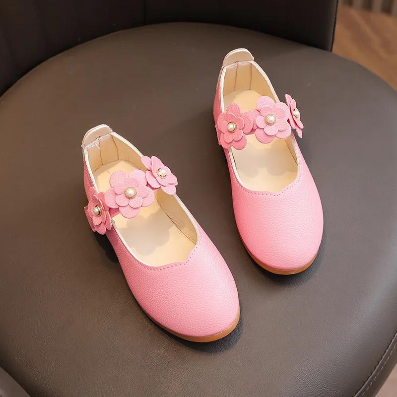 2024 Children Leather Shoes for Girls Autumn New Fashion UK Style Soft Comfortable Casual Performance Chic Sweet Versatile Shoes