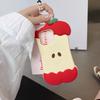 For iPhone 15 Pro Silicone Case Cute Eaten Apple Design Shockproof Phone Back Cover