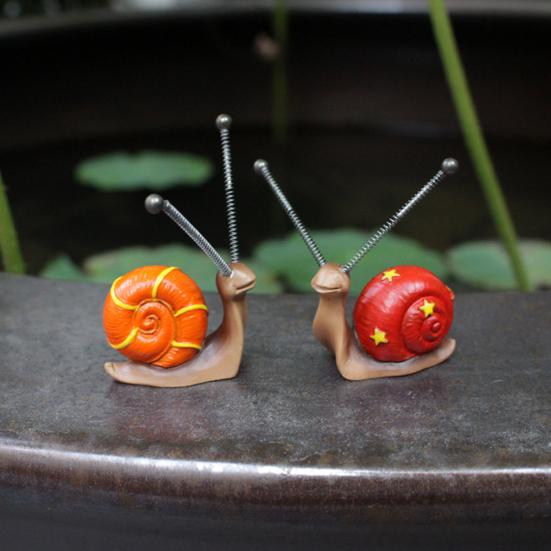 4 шт. Красочная фигурка улитки Весенние щупальца Статуя улитки Смола Скульптура животного Украшение для наружного сада Газон Двор Цветочный горшок